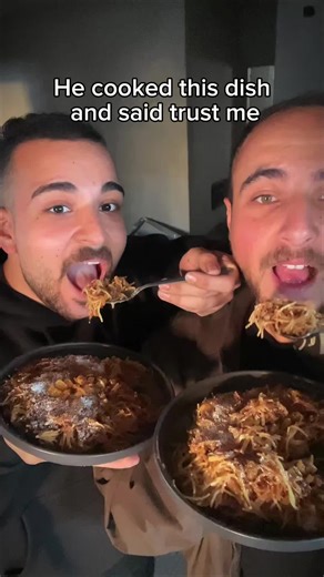 Trying traditional dessert with my friend | desert