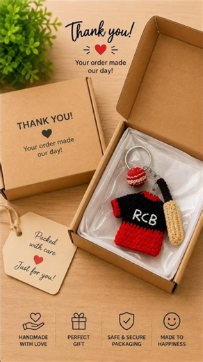 From Yarn to Viral ✨ RCB Crochet Keychain Packing😍♥️🎉