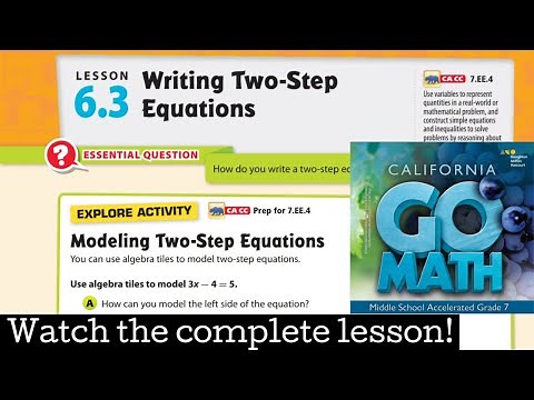 Lesson 6.3 Writing Two-Step Equations
