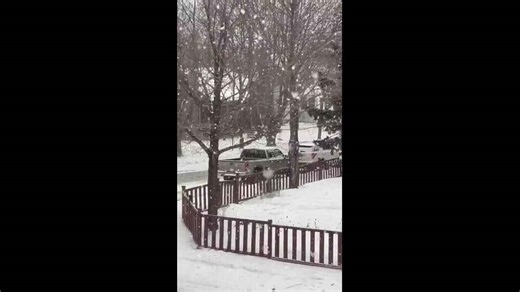 Massive snowflakes blanket residential street in Duluth, Minnesota, United States