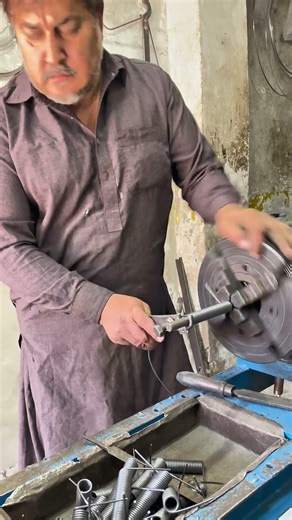 Strong Compression Spring Making on Lathe | Handcrafted Skill