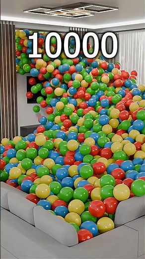 10,000 Balls Fill the Room #blender3d #satisfying #balloon
