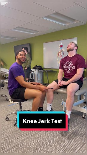 Deep tendon reflex test is a great way to examine upper/lower motor neurons. How good are your knee jerk reflexes? #dptstudent #ptschool