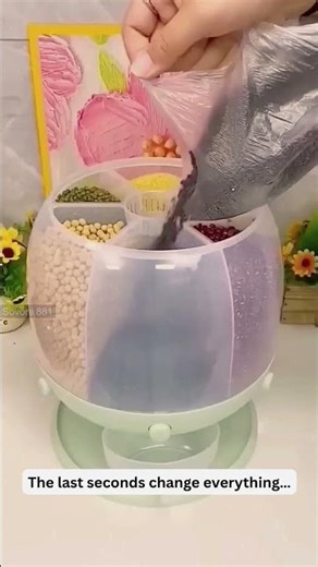 🌿360° Rotating Rice Dispenser 🍚 | Smart Kitchen Grain Organizer & Food Storage #3761 @sovorsgadget