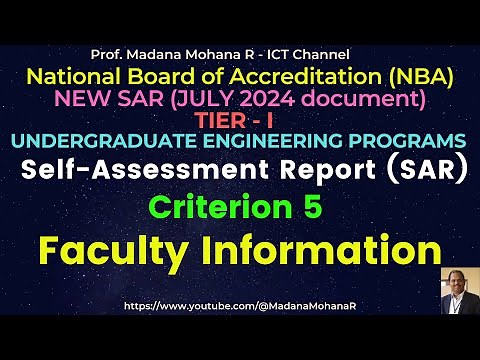 National Board of Accreditation - New SAR (UG Tier-I): JULY 2024 | Criteria-5. Faculty Information