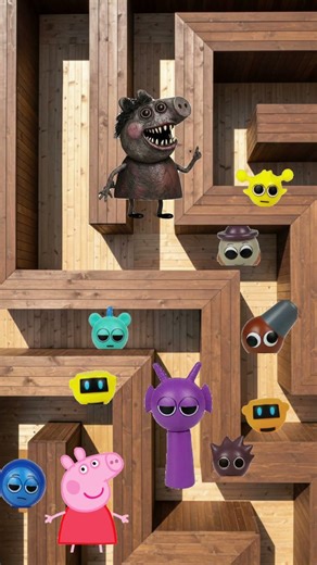 Peppa PIG Eats ONLY ALL Sprunki in LABYRINTH #Funny #sprunki #animation #shorts #peppapig