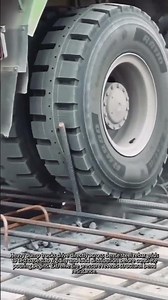 Driving Dump Truck On Raw Rebar Grid #worker #process #rebar #truck #construction