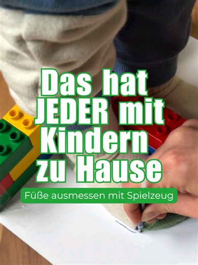 Füße messen mit Klemmbausteinen: einfacher Trick für Kinder (Schuhkauf)