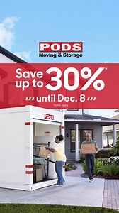 It’s PODS' massive holiday sale! Take advantage of low rates on moving and storage and save up to 30%*. Offer ends Dec. 8! | PODS Moving & Storage