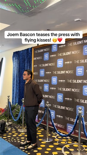 Joem Bascon teases the press with flying kisses! 🤭❤️ #TheSilentNoiseOnPrime #tiktoktainmentph #trending #viral @Prime Video Philippines