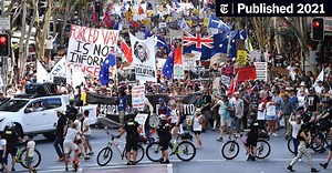 Thousands rally against coronavirus restrictions in Australia.