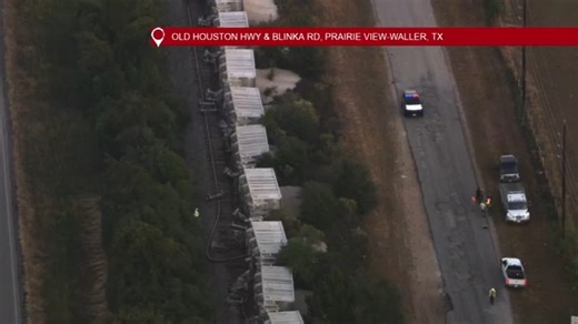 23 boxcars overturn in train derailment along Business 290 in Waller County, Union Pacific says