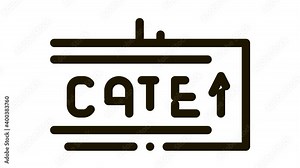 Gate Arrow Direction Tablet Icon Animation. black Airline And Airport Information Way Tablet animated icon on white background Stock Video