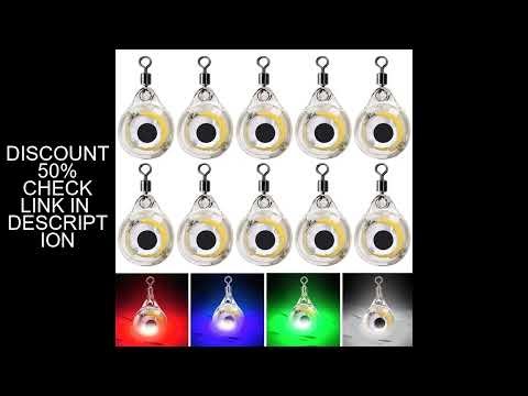 10Pcs Mini Fishing Lure Light LED Deep Drop Underwater Eye Shape Fishing Squid Fishing Bait Luminous