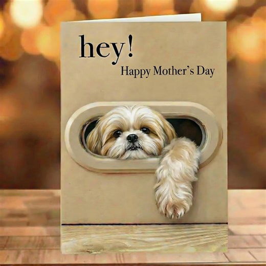 Shih Tzu Dog Mom Birthday Card, Mother's Day From Dog - Etsy