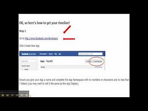 How to set up FB TimeLine