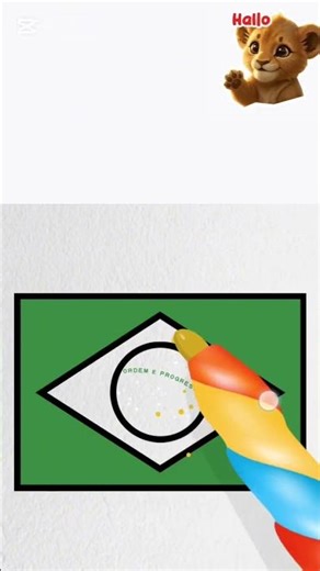 How to Draw Brazil Flag 🇧🇷 | Easy Flag Drawing