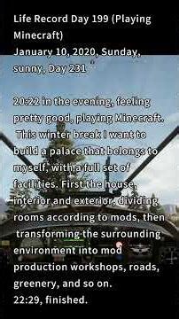 Life Record Day 199 (Playing Minecraft)