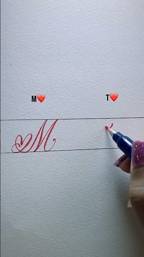 M&T Heart Font Tutorial #calligraphy #lettering #reels #viral #fypシ゚viralシ