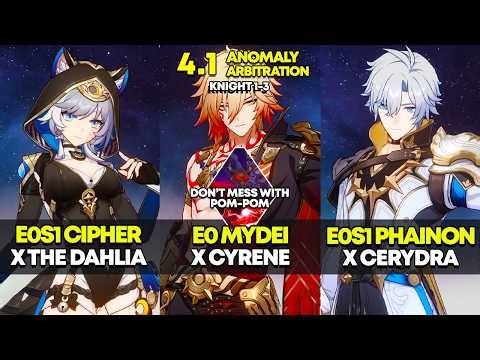 E0S1 Cipher & E0 Mydei & E0S1 Phainon | Anomaly Arbitration Knight 1-3 | Honkai Star Rail 4.1