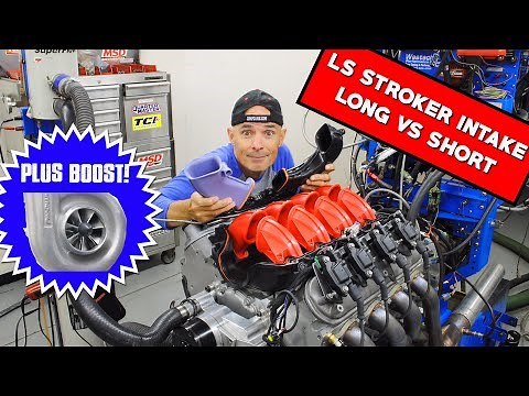 SUPERCHARGED 408 LS STROKER INTAKE TEST (LONG VS SHORT)-NA AND BOOSTED