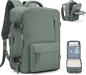 VGCUB Large Travel Backpack for Women Men, Carry on Backpack Airline Approved Gym Backpack Waterproof Business Laptop Daypack,Army Green