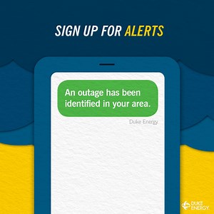 15 comments | Don't get left in the dark. Stay ahead of the next storm by signing up for power outage alerts. Text REG to 57801. | Duke Energy | Facebook