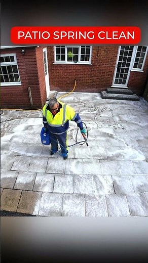 This Patio Was Absolutely Caked in Grime #powerwashing #satisfying #cleaning