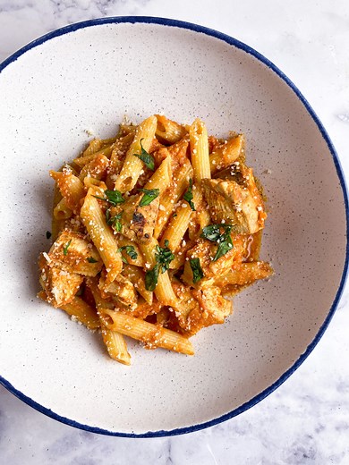 Perfect Chicken Penne Alla Vodka - Tastefully Grace