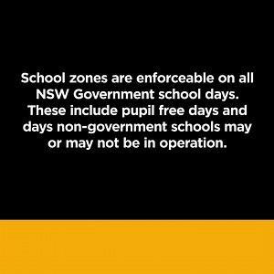 🚨🚌 REMINDER 🚌🚨 School zones are back in operation tomorrow between 8:00am-9:30am and 2:30pm-4:00pm around schools. Please check signs for school zone hours. | NSW Road Safety - NSW GOV