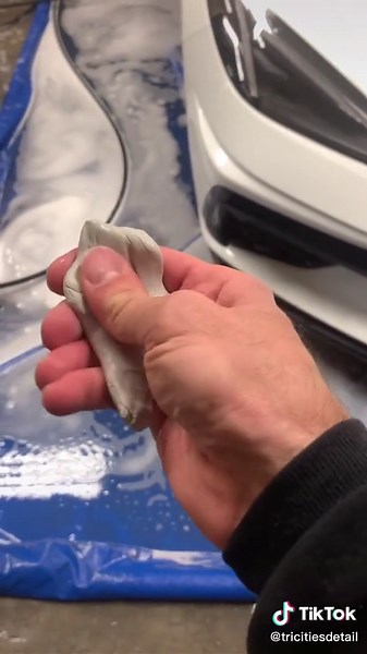 How to use a clay bar on your favorite car #claybarring #carcaredoneright #paintconditioning #detailingtiktok #detailstudioproducts #claybartreatment