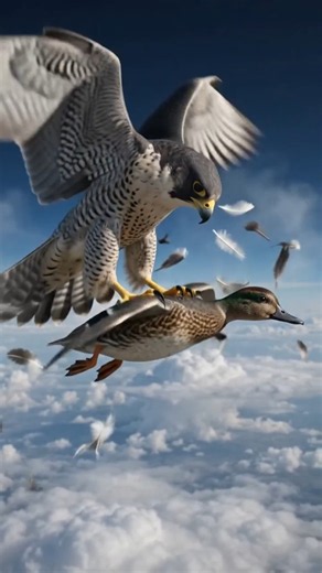 Falcon Dive Attack Above the Clouds! 🦅💥 #shorts