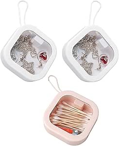 Storage box for travel, portable hair card, cotton swab, small item storage box, press type miscellaneous items box, dental braces, jewelry storage box, hair band organizer