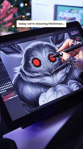 HUION Kamvas 16 (Gen 3) ✏️ Full Review is on my YouTube! 💖 #huion #mothman #art