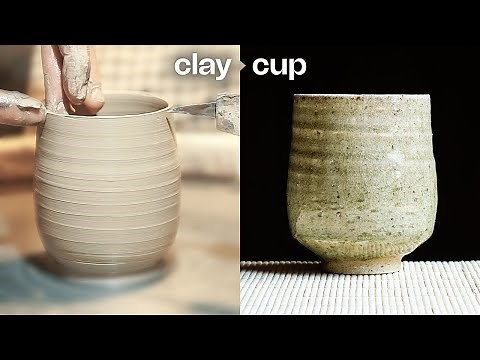 How to Make a Yunomi Cup from Beginning to End — ASMR Throwing, Trimming, Glazing & Firing