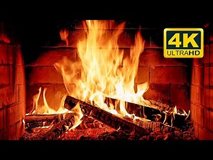 🔥 FIREPLACE 4K (12 HOURS). Cozy Fireplace with Crackling Fire Sounds. Fireplace Background