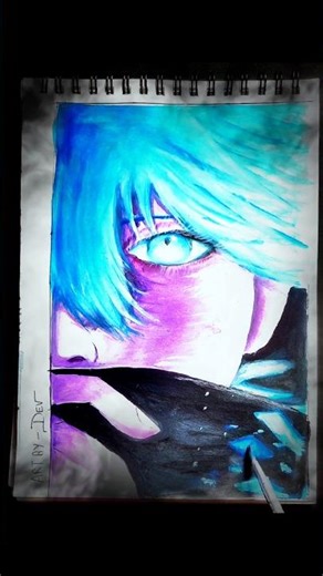 #☠️gojo realistic drawing🔥#gojosatoru drawing#gojo# #drawing#jujutsukaisen #jjk#animedrawing#shorts