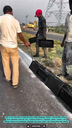 Road Marking Tool: Perfect Curbstone Painting Technique #marking #innovationtools