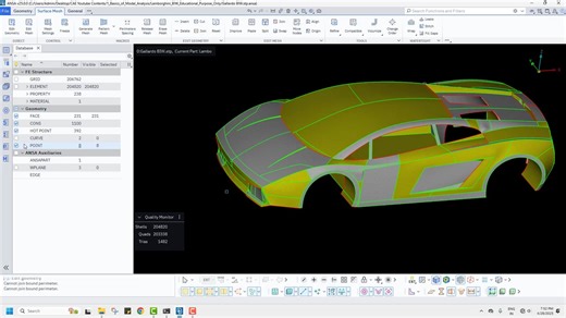 0.1.1.3 _ Free Free Modal Analysis on BIW using Hypermesh _ ANSA and Hypermesh T