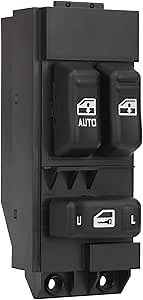 Power Window Control Switch Driver Side Compatible with 1999 2000 2001 2002 Chevrolet Chevy Silverado and GMC Sierra 1500 2500 3500, 2-Doors Pickup Truck Black Buttons Replace OE 15054161A
