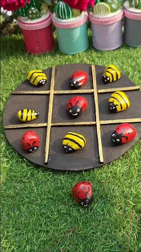 DIY Tic Tac Toe Game from Waste Materials #diy #craft #tictactoe #games #shorts