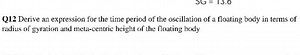 Q12 Derive an expression for the time period of the oscillation... | Filo
