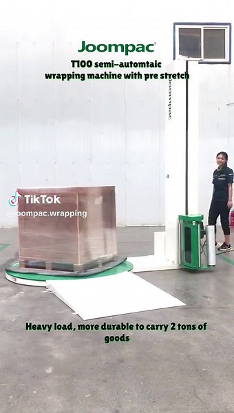 T100 semi-automtaic wrapping machine with pre stretch.One-piece disassembly,easy installation,Unpackinginstallation-using one-piece process,easy to operate.#wrappingmachine #balewrapper #wrapmachine #palletwrap #unwrapping