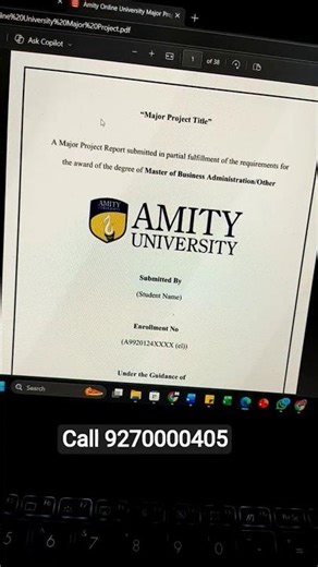 How to Make Amity University Major Project | All Courses (BBA, MBA, B.Tech, BCA)