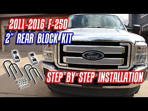 How to install Superlift f250 2 inch rear blocks lift kit | 2" rear block installation f350