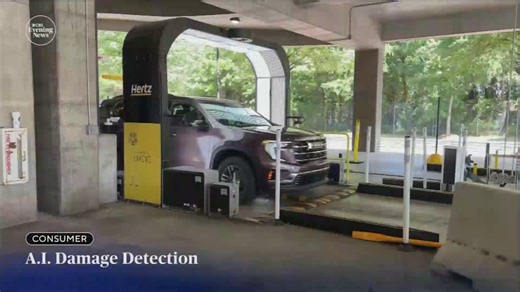 Hertz is rolling out AI-powered photo booths at some airports to scan rental cars for damage. The company says it ensures fairness, but some customers call the surprise bills unfair. In a statement to CBS News, the company said the old process of manually inspecting cars "caused confusion and frustration" because it was "subjective and inconsistent." | CBS Evening News