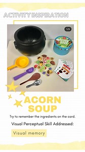 Turn the game of Acorn Soup into a visual memory activity. Have your child look at the card for 5 seconds then take it away. Make the soup from memory! This game is sold on Amazon and other toy stores. | Visual Learning for Life | Facebook