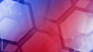 Dynamic hexagonal background red and blue hexagons creating a visual rhythm. Hexagonal flow red and blue hexagons in motion, creating a mesmerizing geometric animation