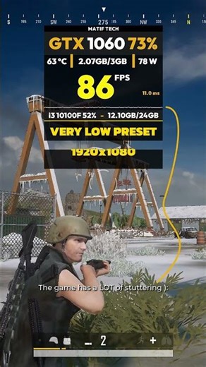 GTX 1060 in PUBG - Very Low vs Ultra Settings #gpu #pcbuild #pubg