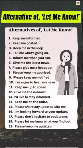 Alternative of "Let me Know" #English #shorts | DSL English